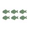 Set of 6 Verdigris Green Cast Iron Fish Drawer Pulls Decorative Cabinet Knobs